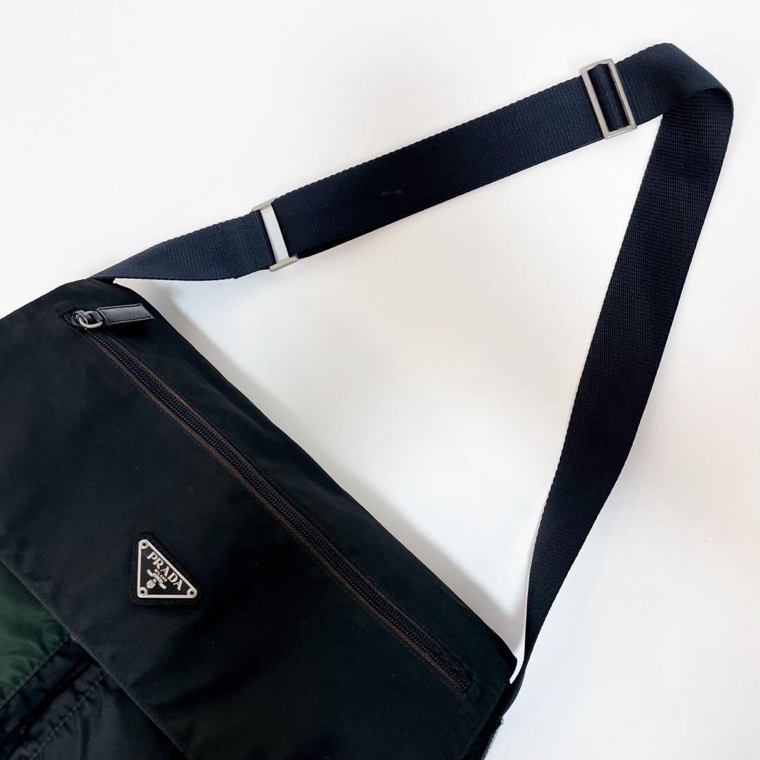 【美品・正規品】 PRADA プラダ Wポケット メッセンジャーバッグ ナイロン