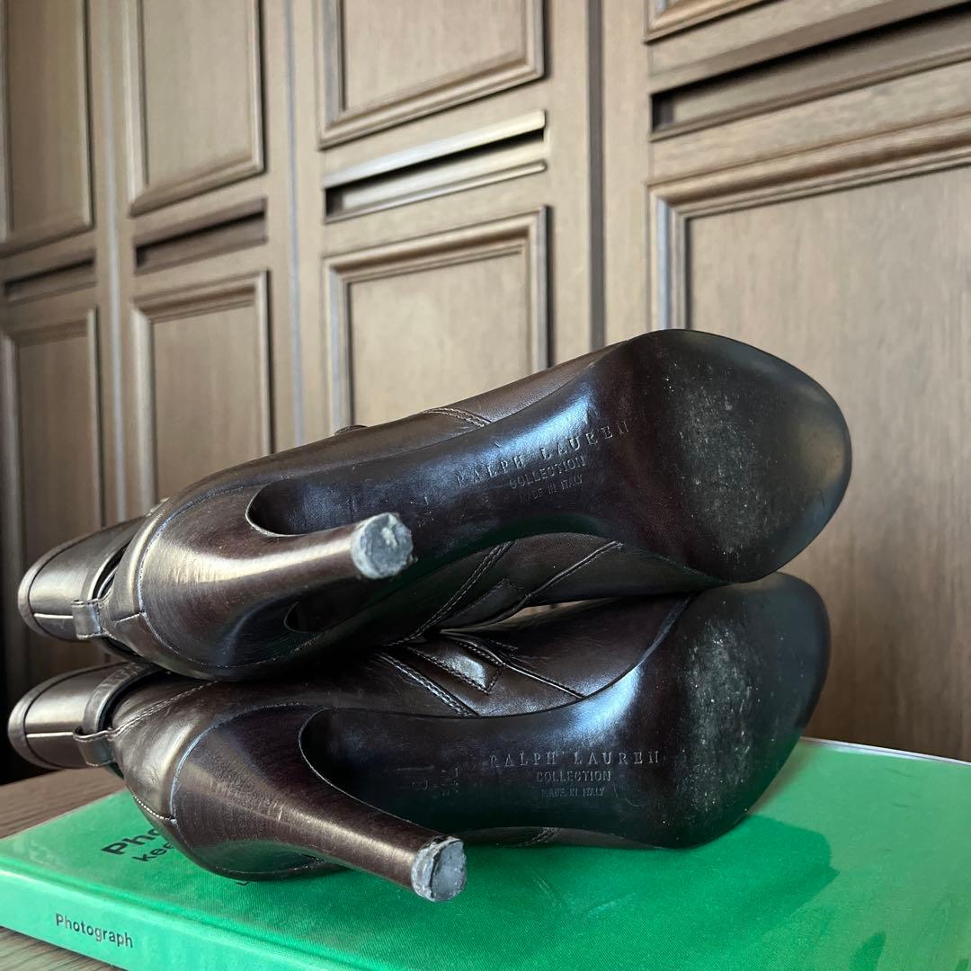 ラルフローレン　ダークブラウン レザー ブーツ