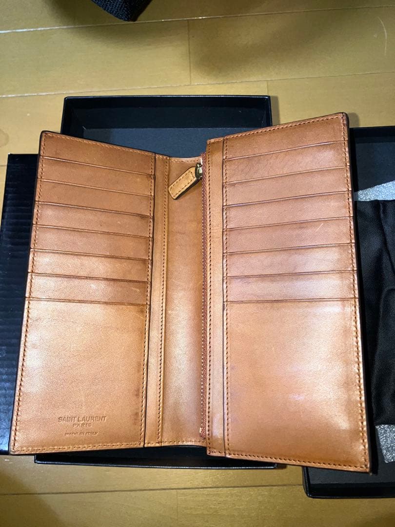 専用サンローラン SAINT LAURENT 長財布 小銭入れ付き ブラウン
