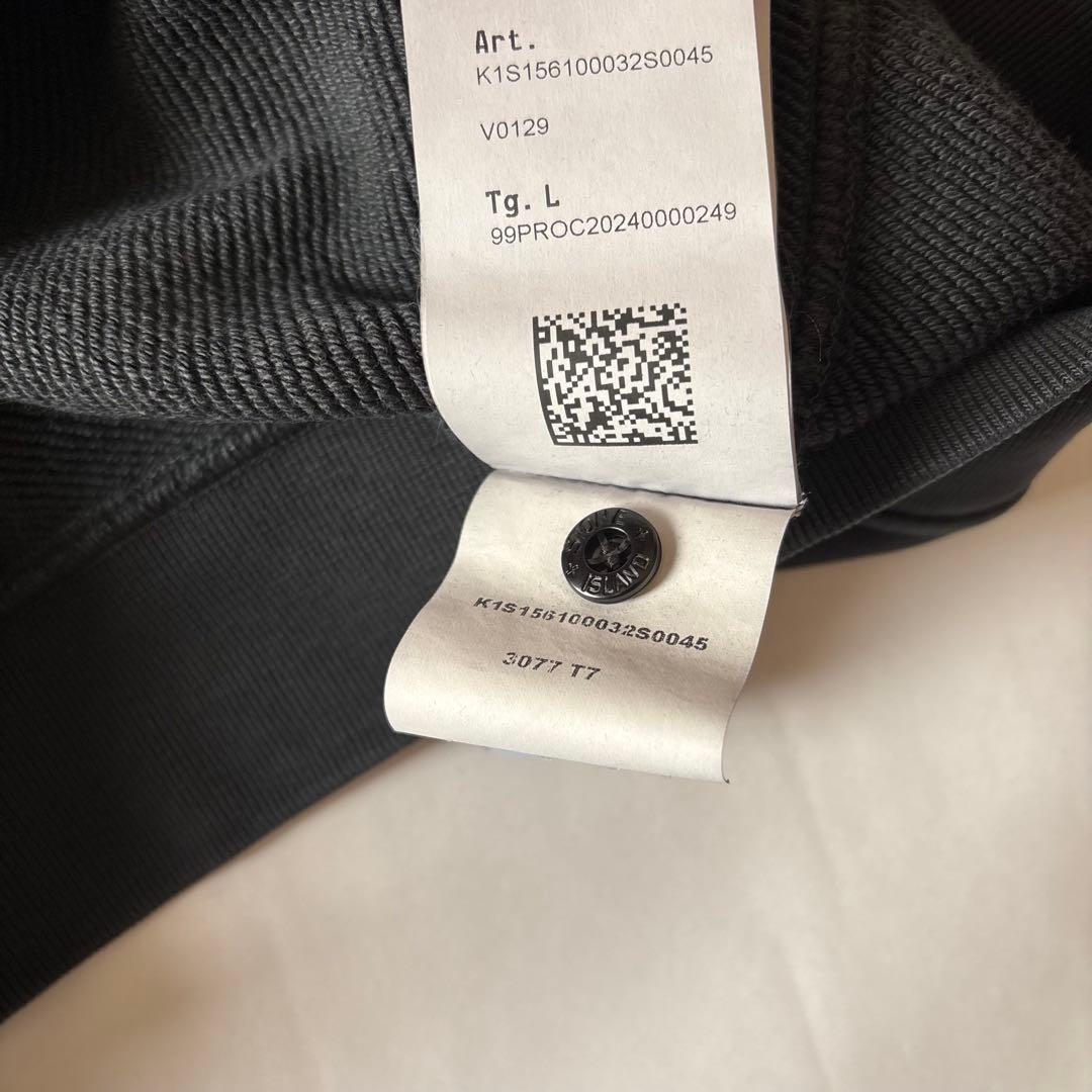 バッジ付 STONE ユーズド加工 ツイル織りスウェットシャツ