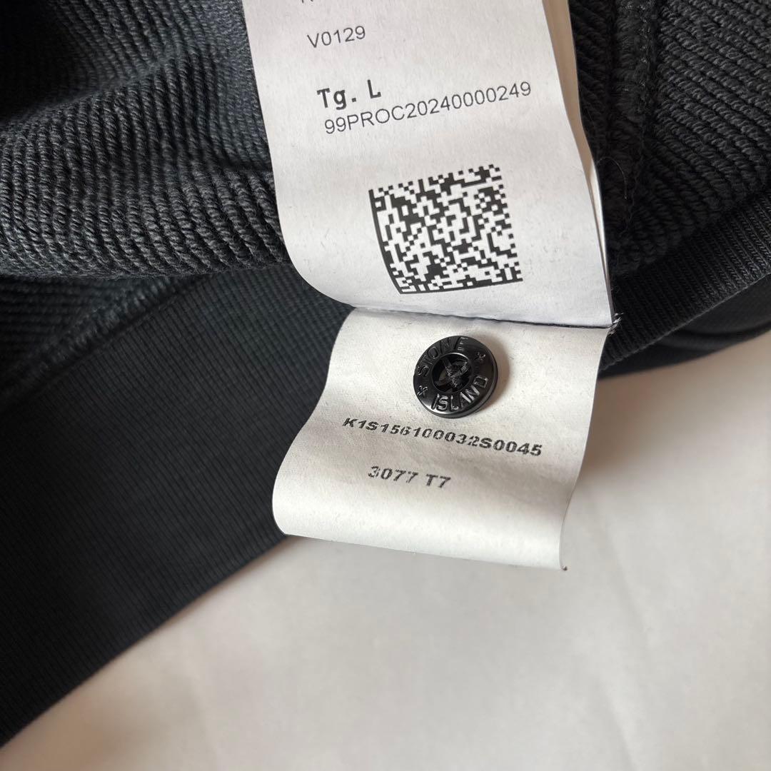 バッジ付 STONE ユーズド加工 ツイル織りスウェットシャツ