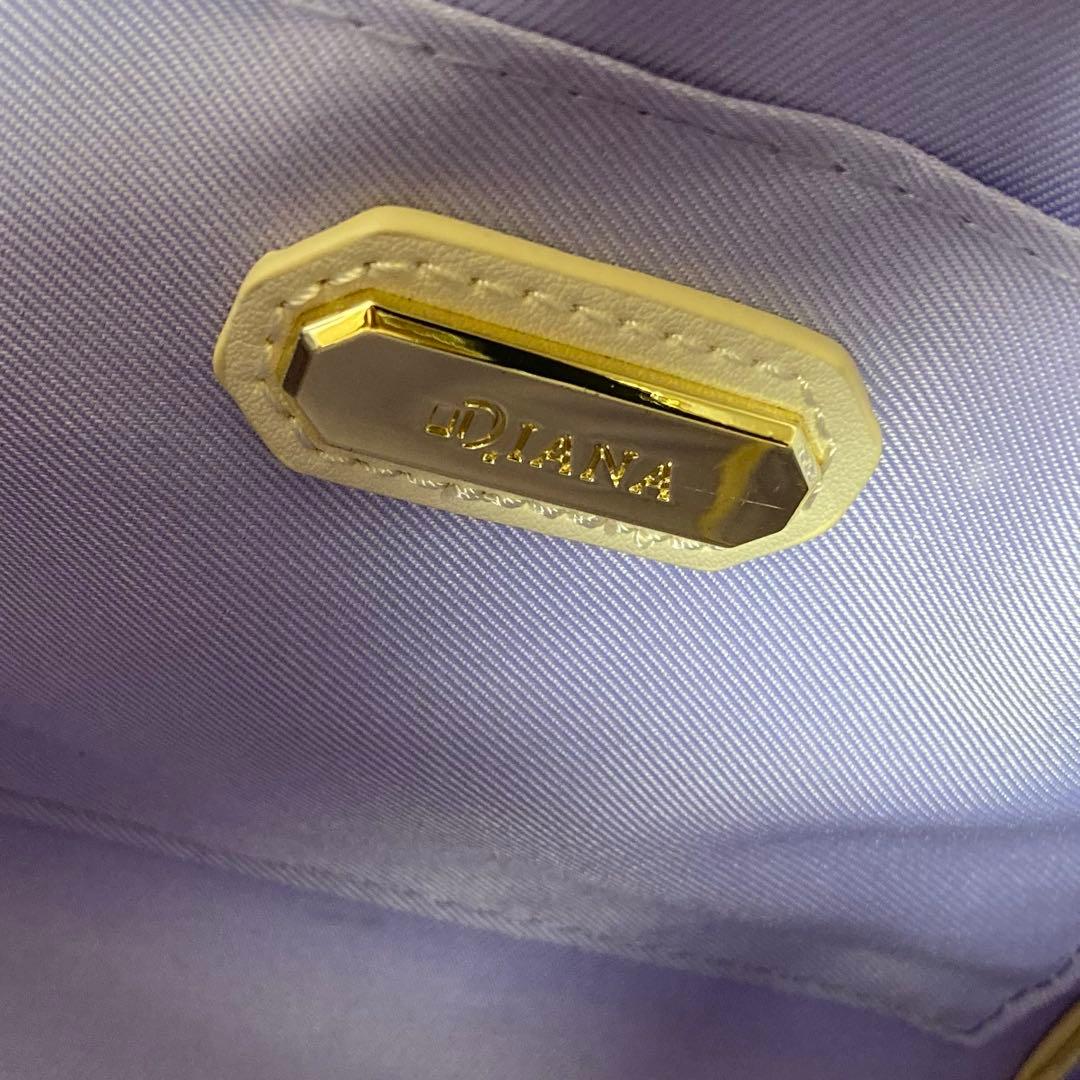 現行 美品 DIANA 2way ミニボストン バッグ グリッター アイボリー