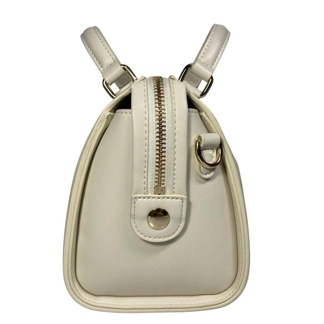 現行 美品 DIANA 2way ミニボストン バッグ グリッター アイボリー