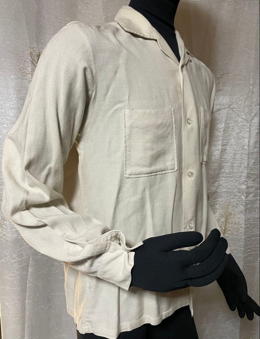 50's PILGRIM生成りレーヨンシャツ