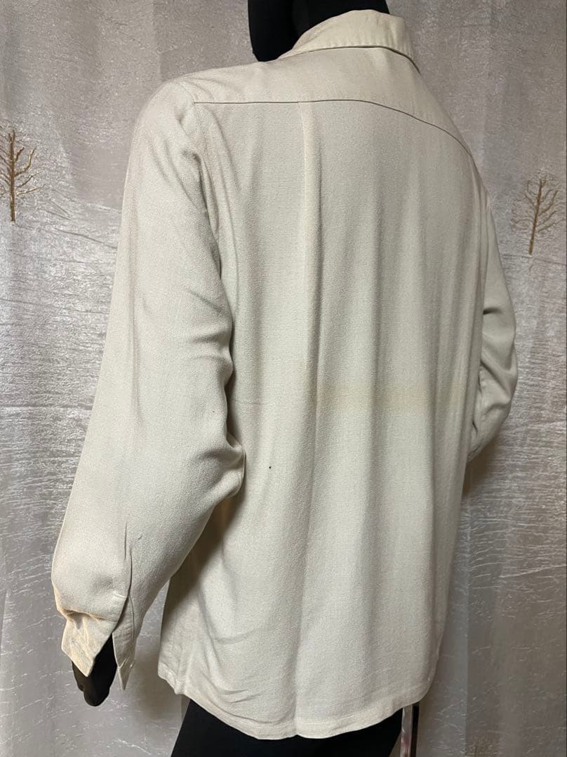 50's PILGRIM生成りレーヨンシャツ