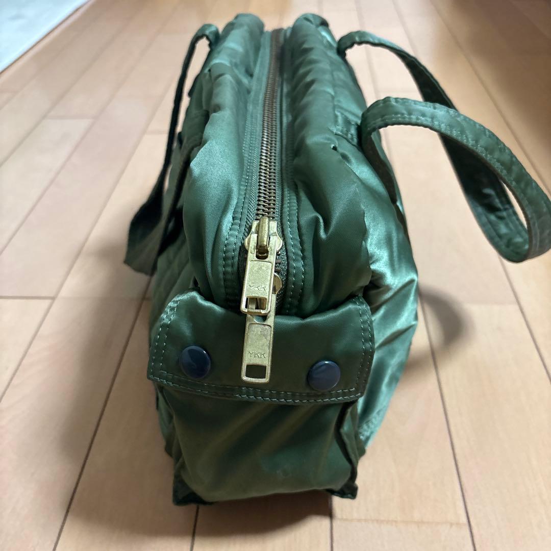 ポーターカーキ色ミドルボストンバッグ