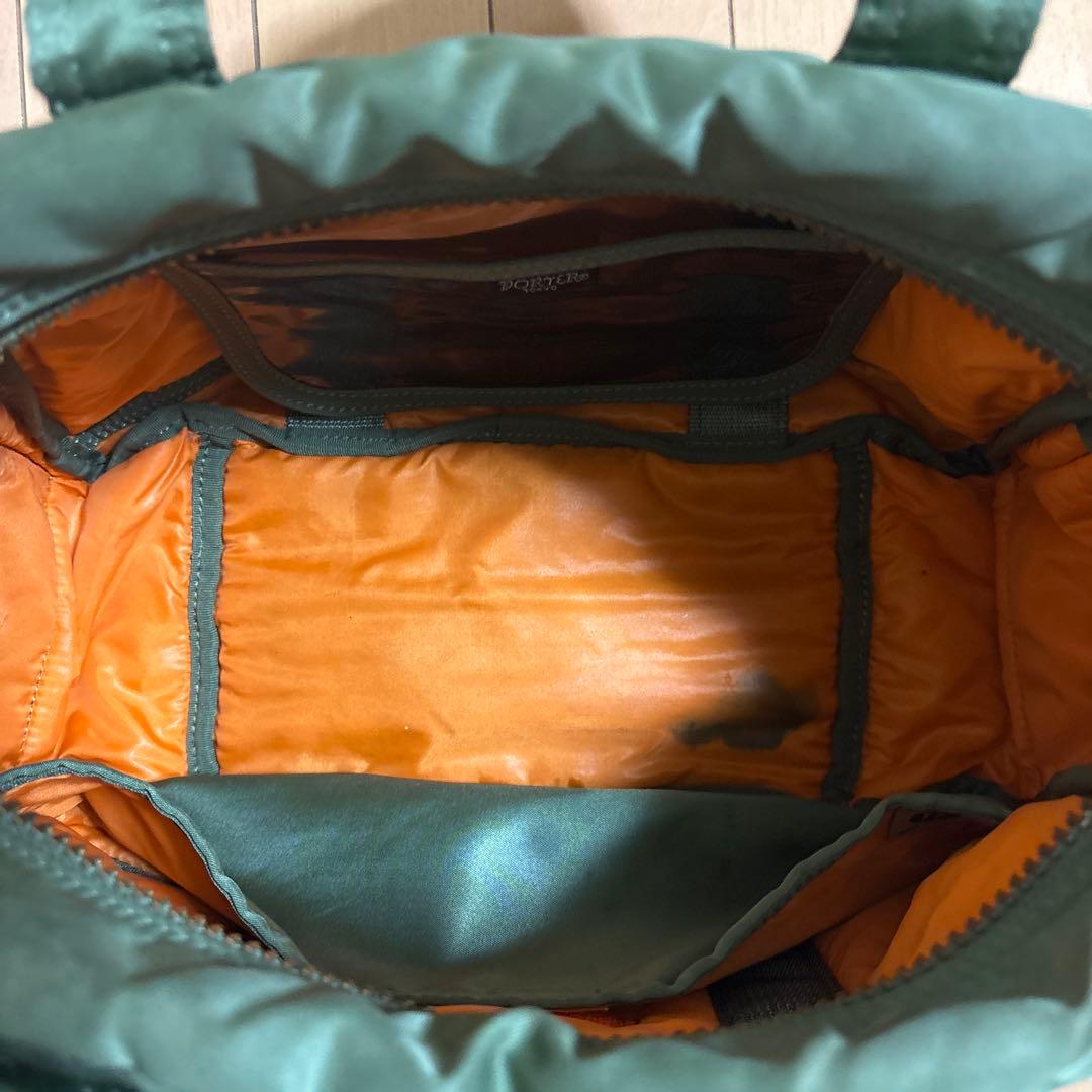 ポーターカーキ色ミドルボストンバッグ