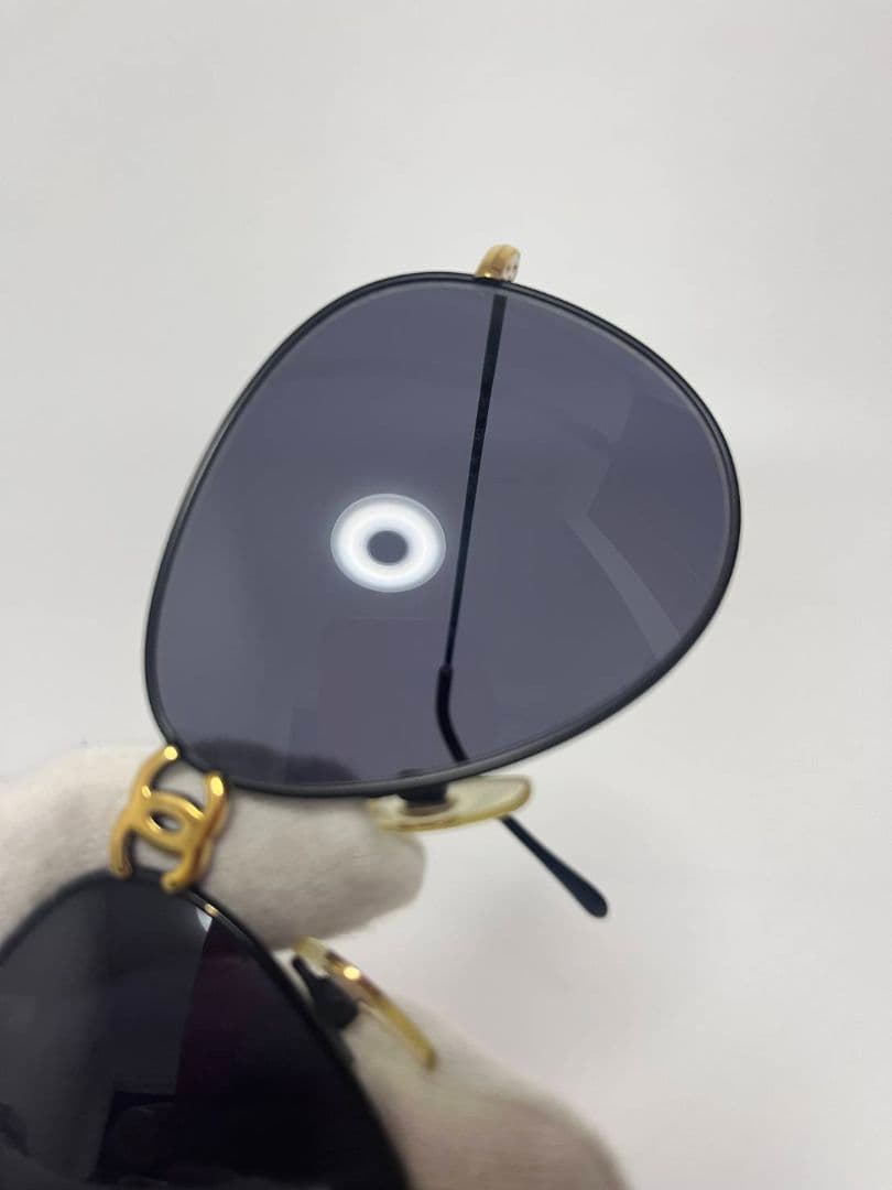 CHANEL ココマーク ブリッジサングラス 黒×金 d08