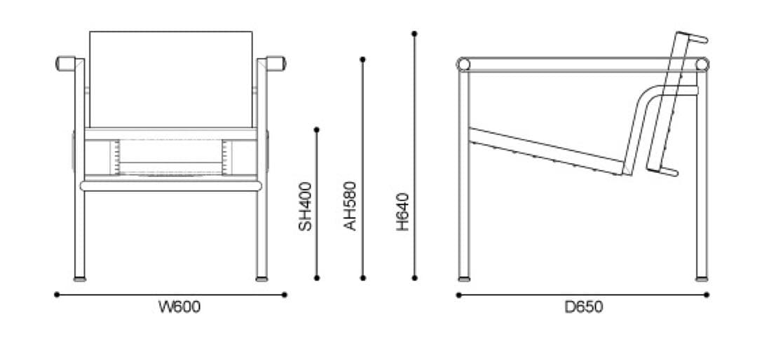 【正規品】LC1 スリングチェア Cassina ル・コルビュジエ　左