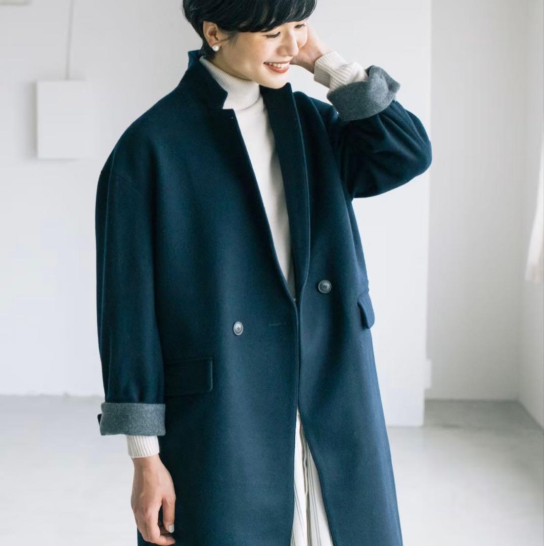 北欧暮らしの道具店　3WAYアレンジ襟のかろやかチェスターコート