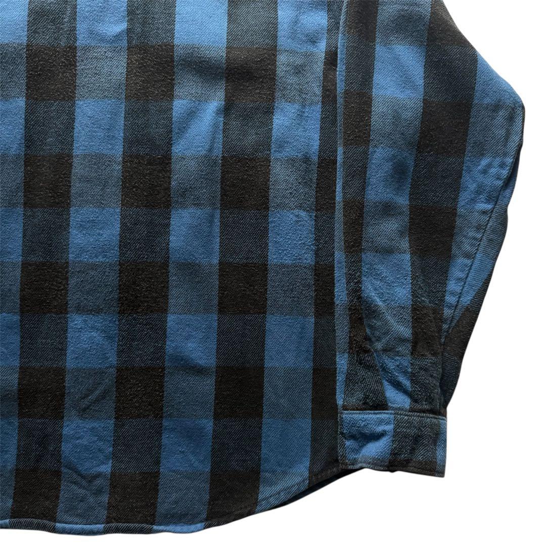希少 FIVE BROTHER ネルシャツ XL ファイブブラザー 青黒