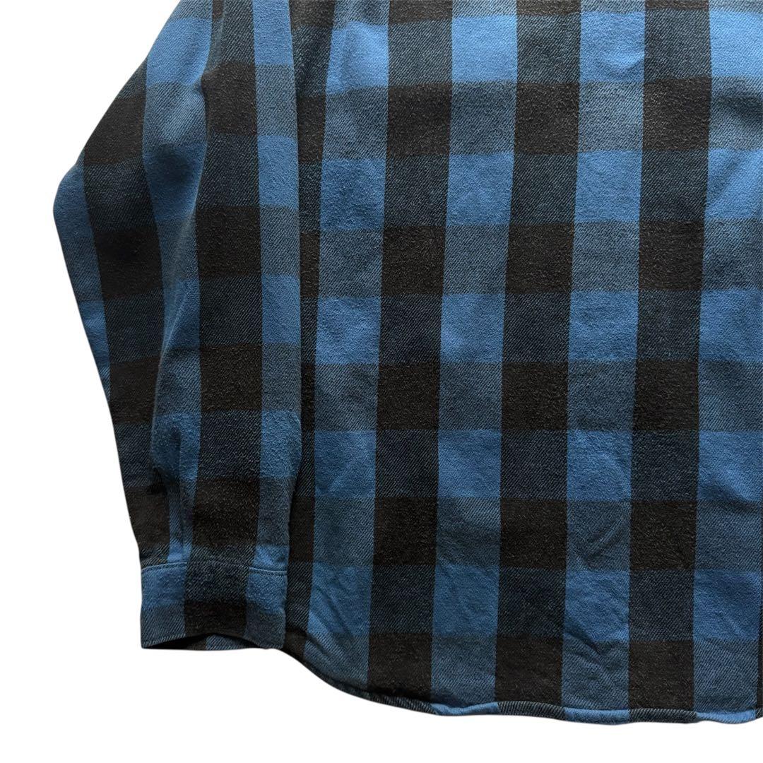 希少 FIVE BROTHER ネルシャツ XL ファイブブラザー 青黒