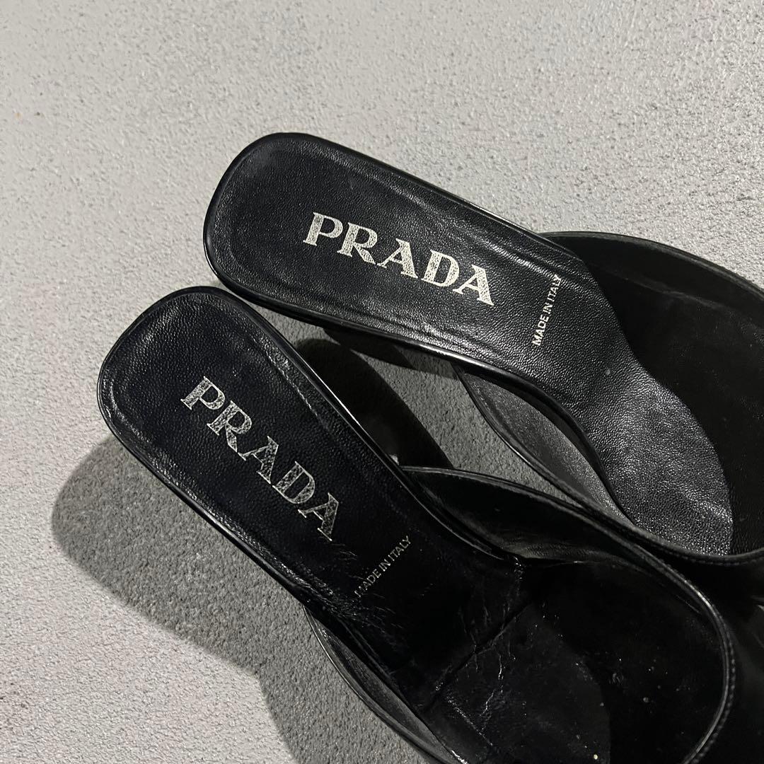 靴 Archive PRADA square toe leather mules