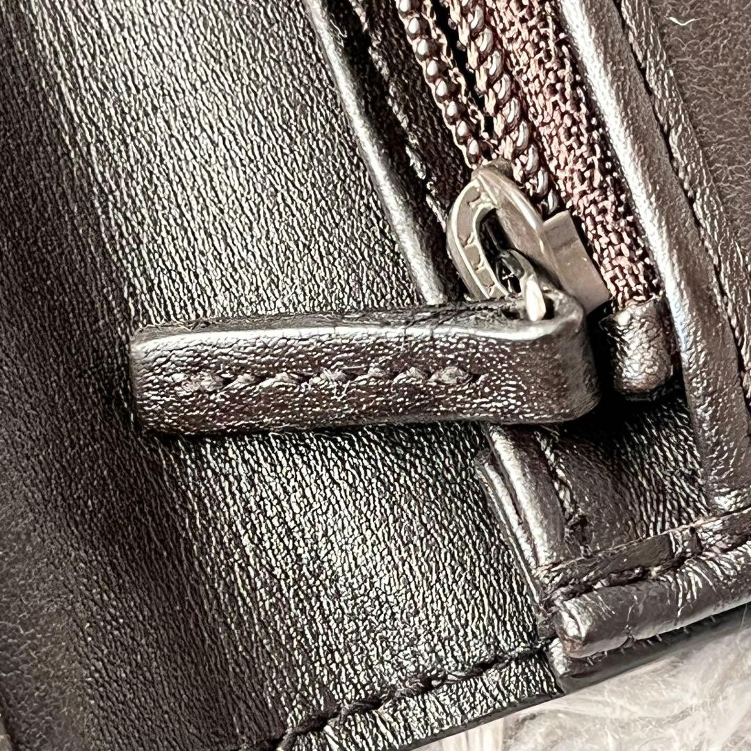 美品✨GUCCI マイクロシマ　折り財布　軽量　ダークブラウン　メンズ
