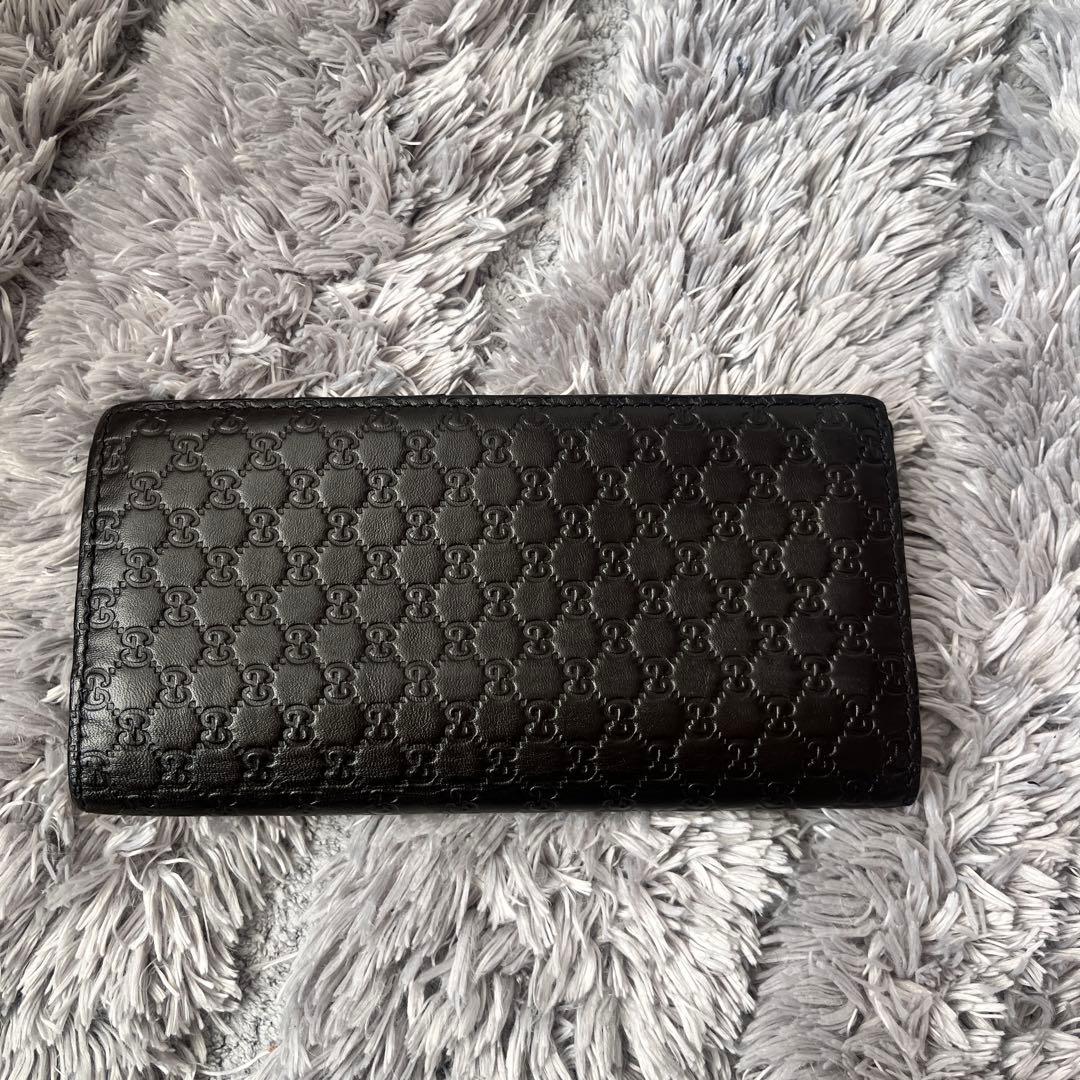 美品✨GUCCI マイクロシマ　折り財布　軽量　ダークブラウン　メンズ