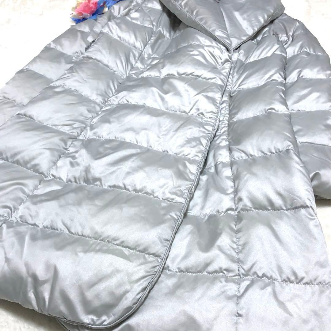 極美品　マックスマーラ　ダウンコート　ボリューム襟✨　女優襟　ダブル　シルバー