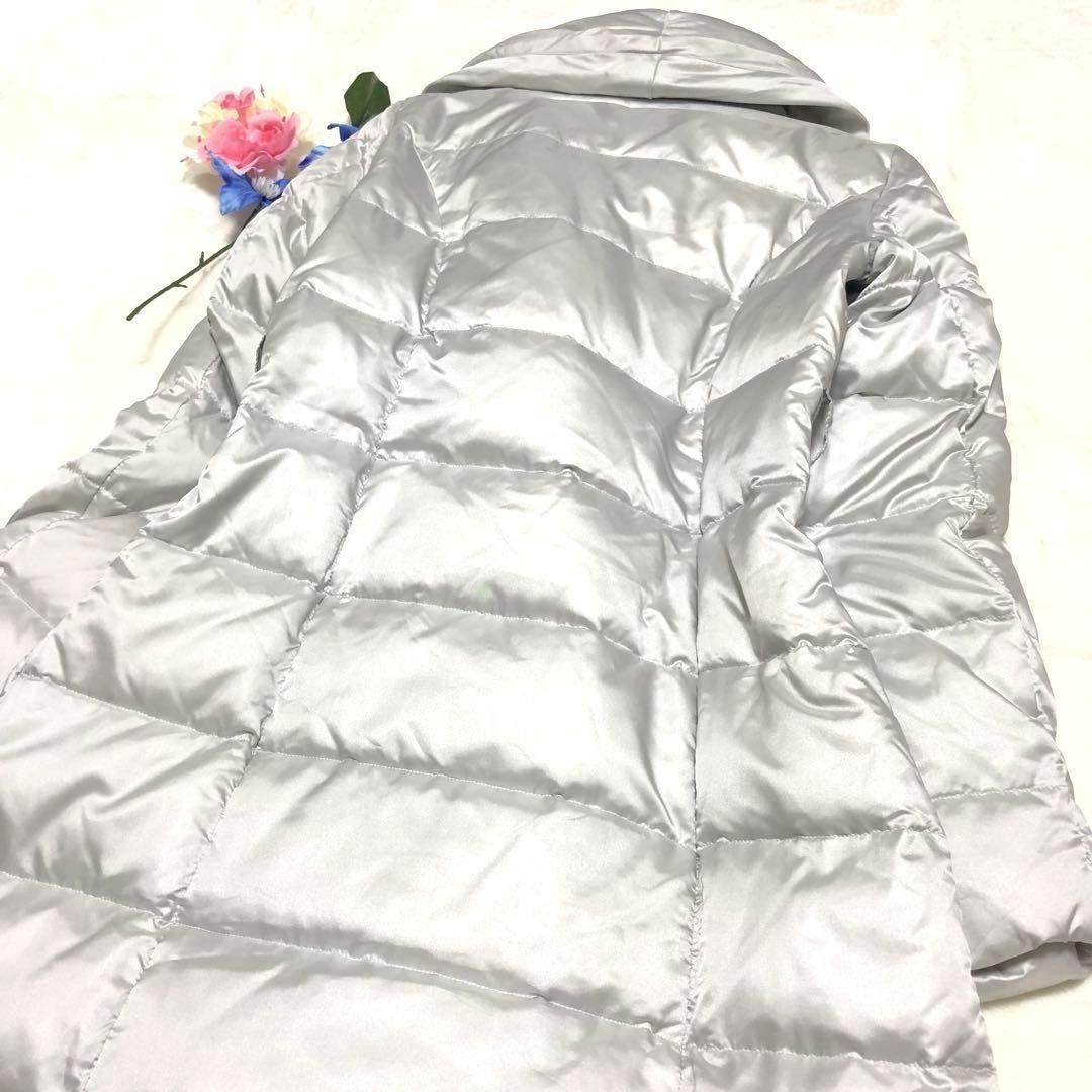 極美品　マックスマーラ　ダウンコート　ボリューム襟✨　女優襟　ダブル　シルバー