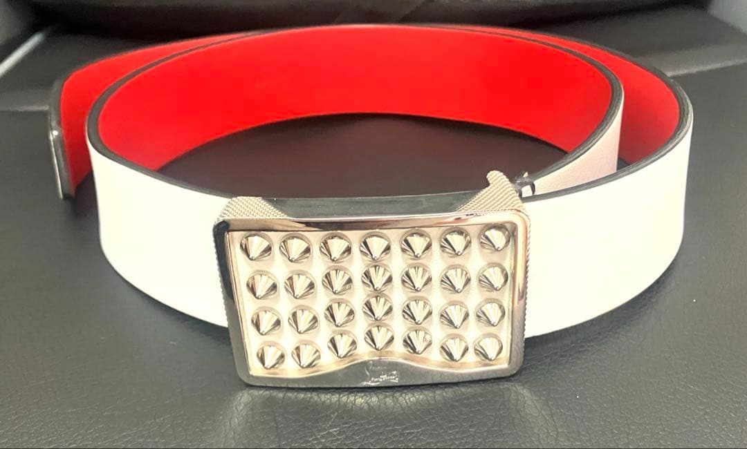 Christian Louboutin レザーベルト　白