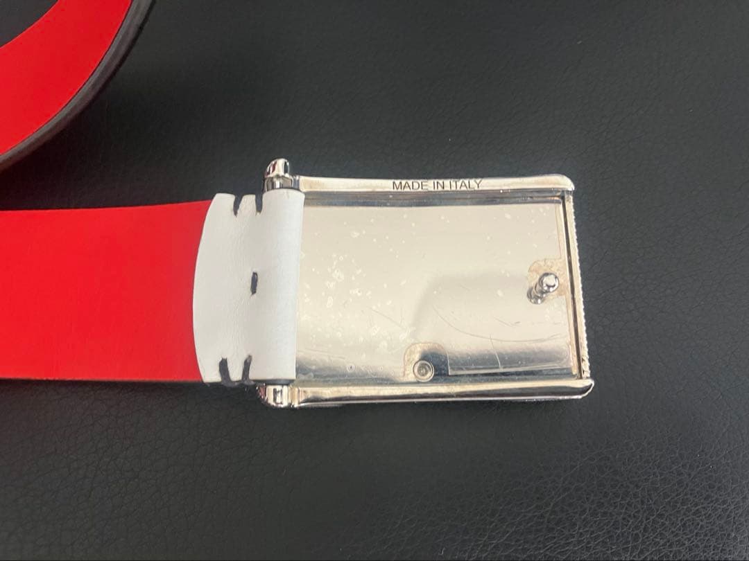 Christian Louboutin レザーベルト　白