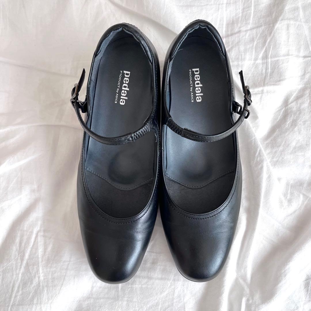 asics walking ペダラ　ストラップパンプス　ブラック 22.5EE