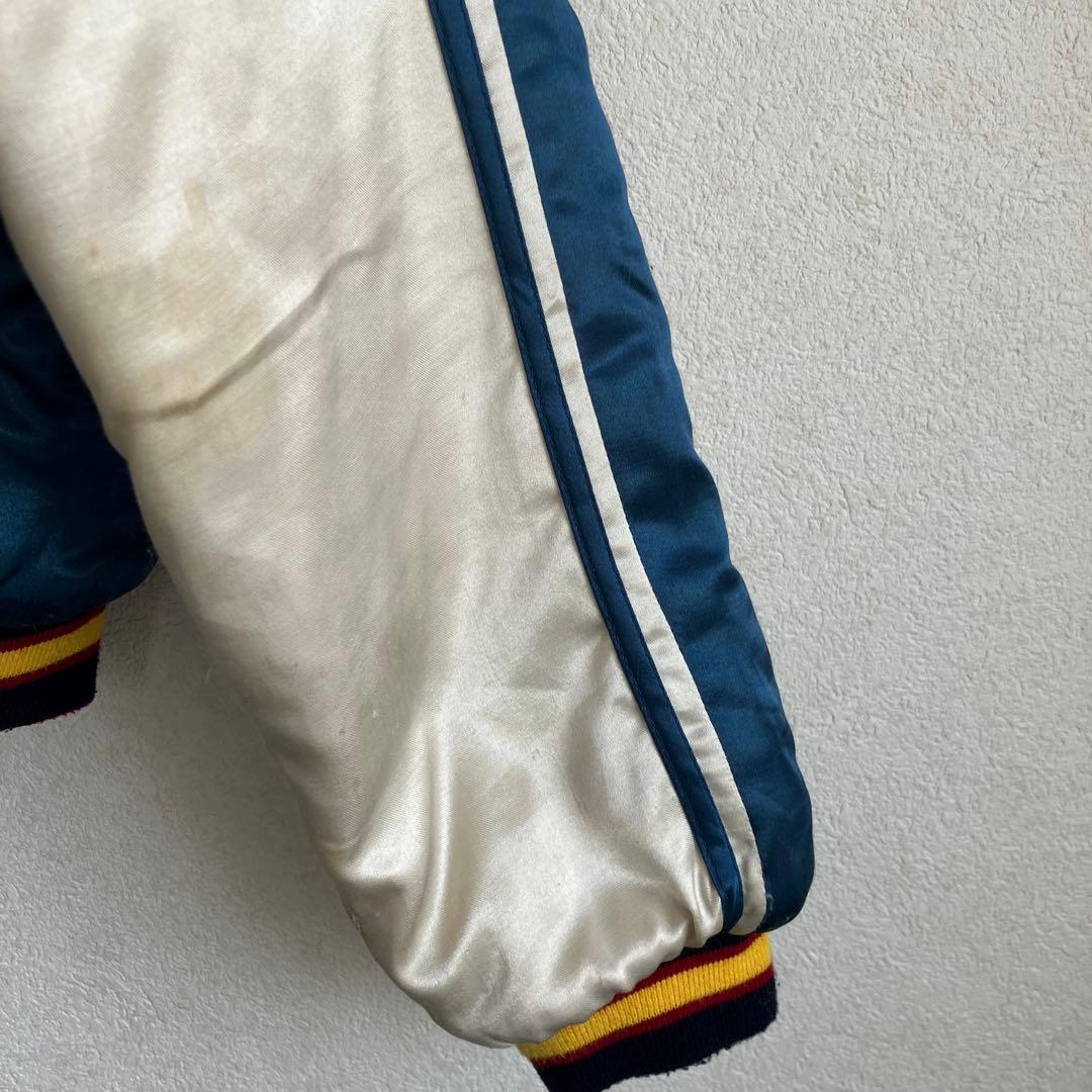 希少　90s 復刻スカジャン リバーシブル 両面サテン 中綿 顎外れ虎 М