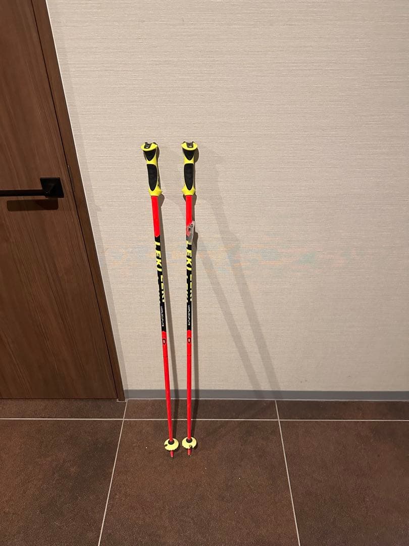 LEKI スキー用ストック 105cm 赤黒黄