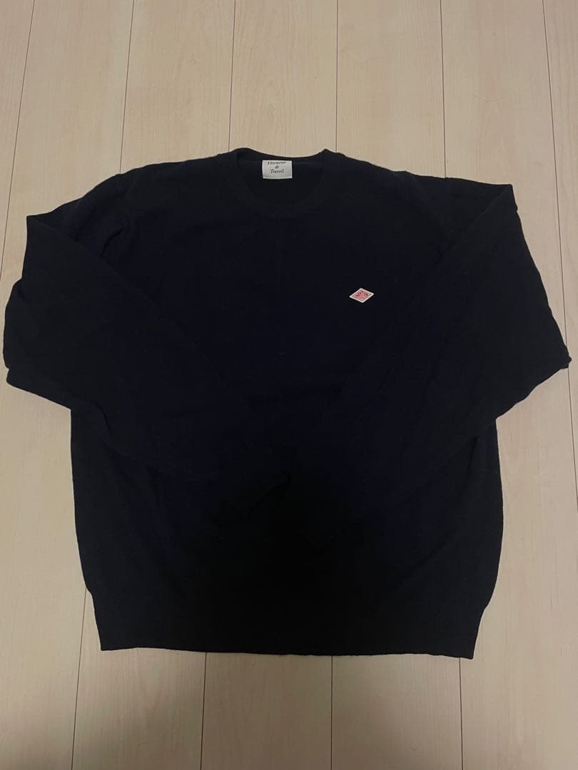 クルーネック セーター DANTON ダントン ワンポイントロゴ ネイビー 色