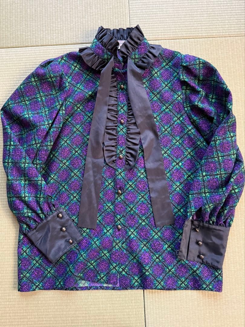 合馬公式アカウント1イヴ・サンローラン　ヴィンテージチェックワンピース M