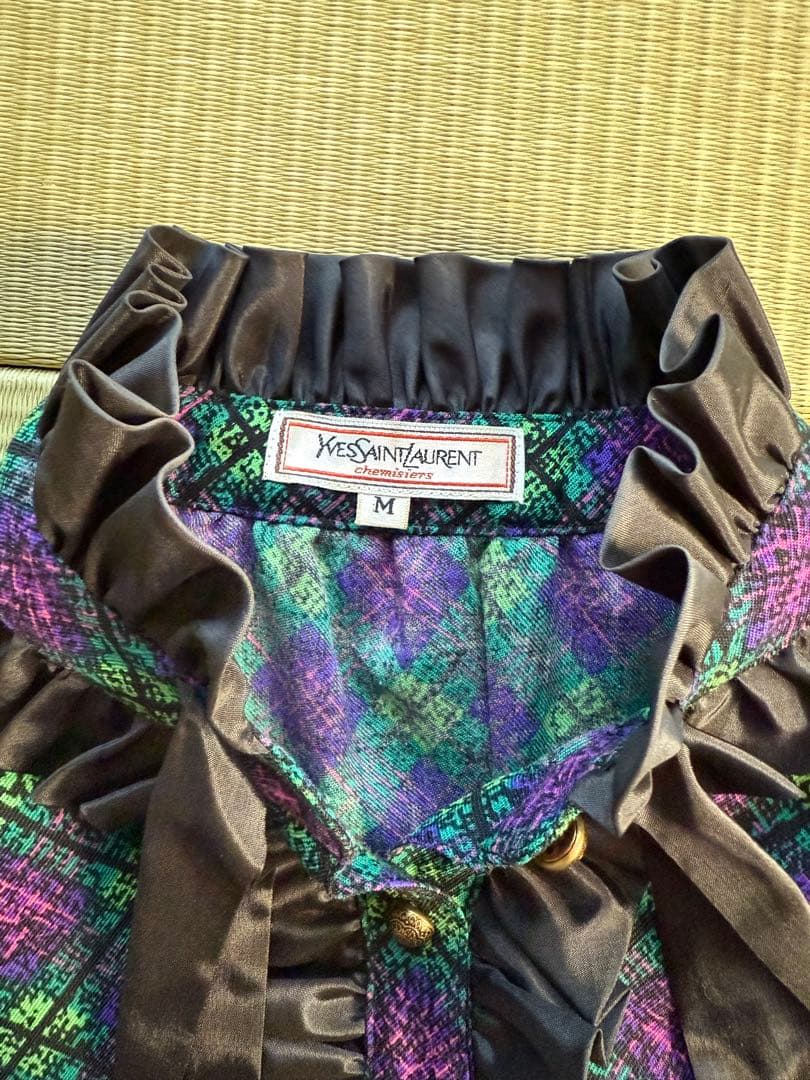 合馬公式アカウント1イヴ・サンローラン　ヴィンテージチェックワンピース M