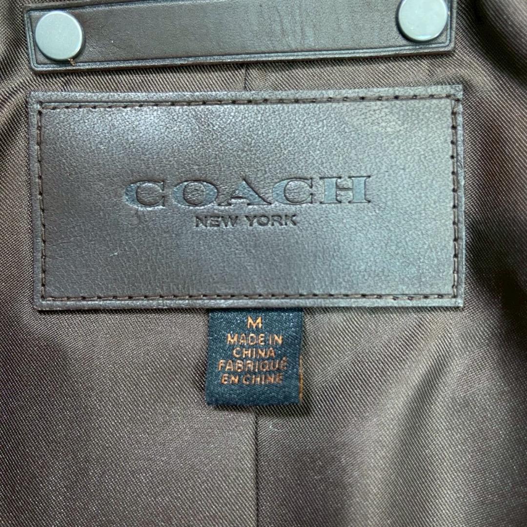 【高級】COACH コーチ レザージャケット シングル 牛革 カウレザー シボ革