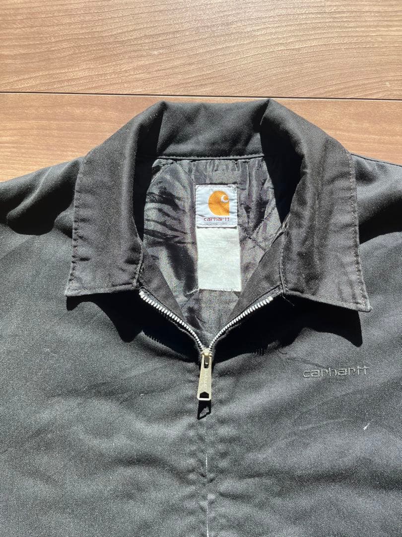 【Carhartt】 ワークジャケット ジップアップ ブラック 襟付き