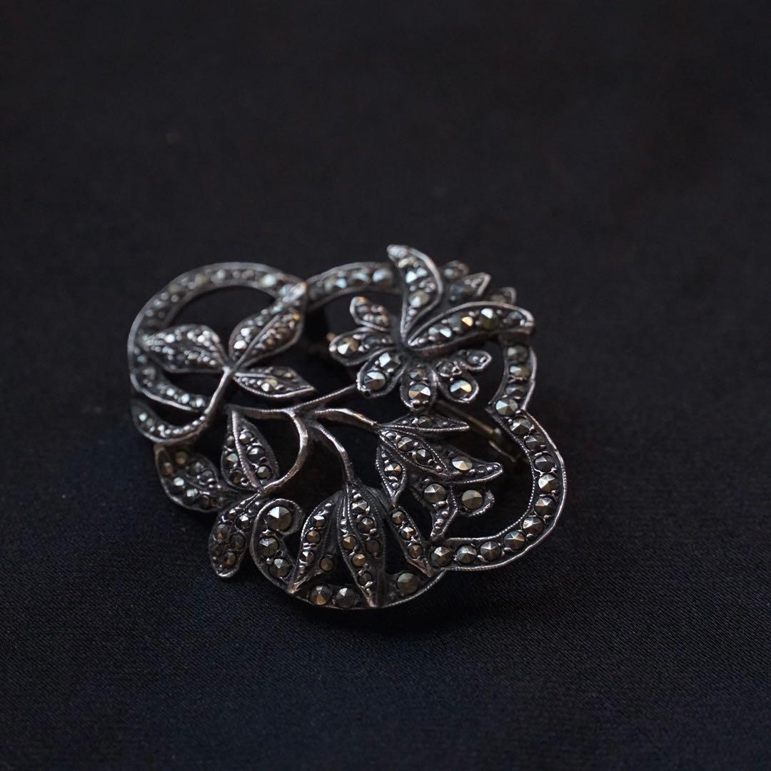 ヴィンテージ　マーカサイト　ブローチ