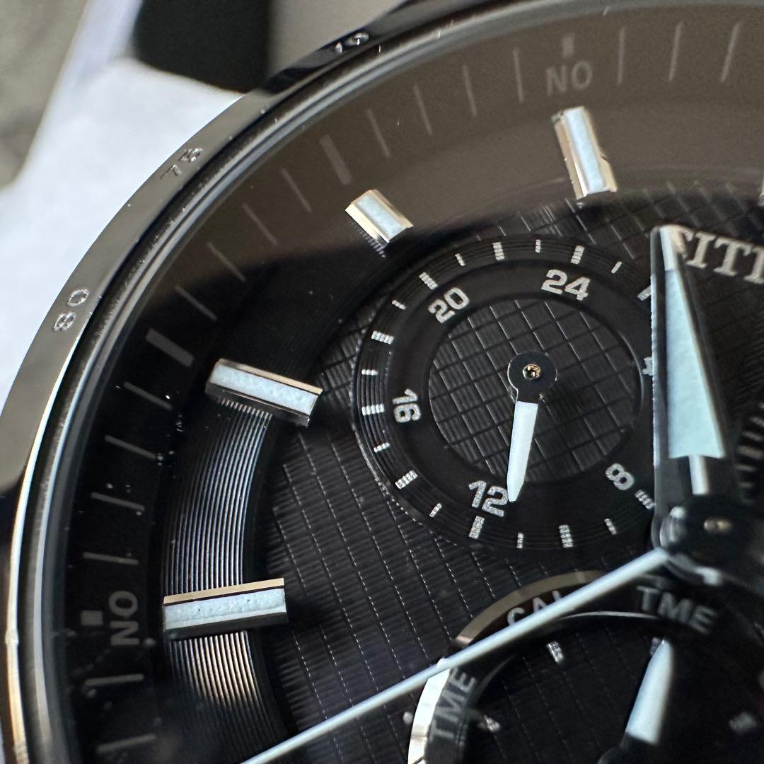 美品 CITIZEN AT3014-54E ブラックチタン ATTESA