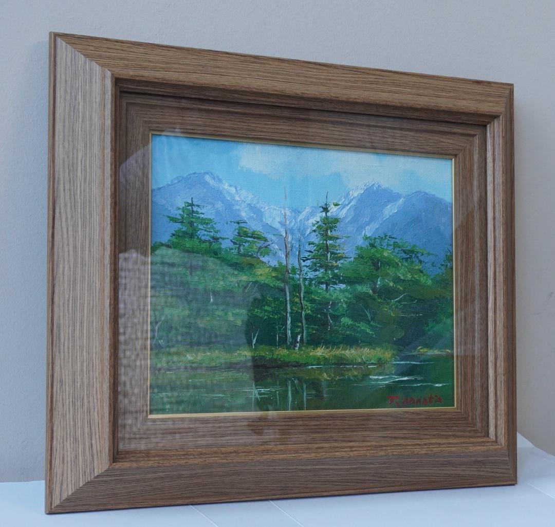 油絵 風景 F3号 仲田 嵩 絵画 静物画 額縁 ガラス付き【美品】