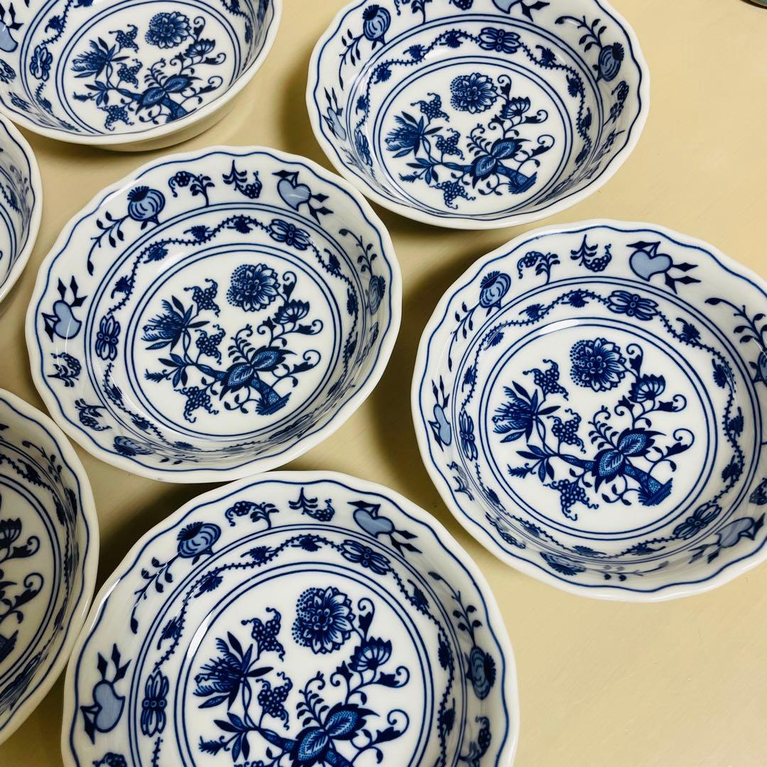 カールスバード ボヘミア ブルーオニオン 深皿 ボウル 小鉢 14.5cm 7個