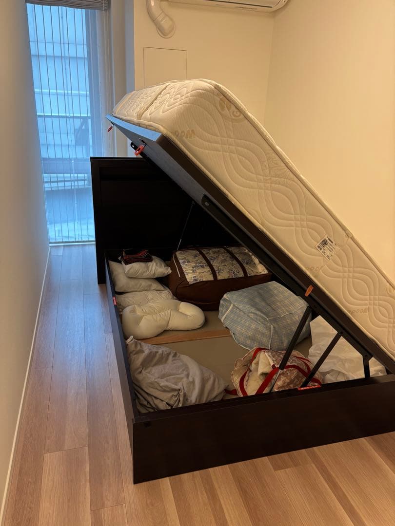 ニトリ　ダブルベッドフレーム(OPグランCヨコ 深型/DBR)