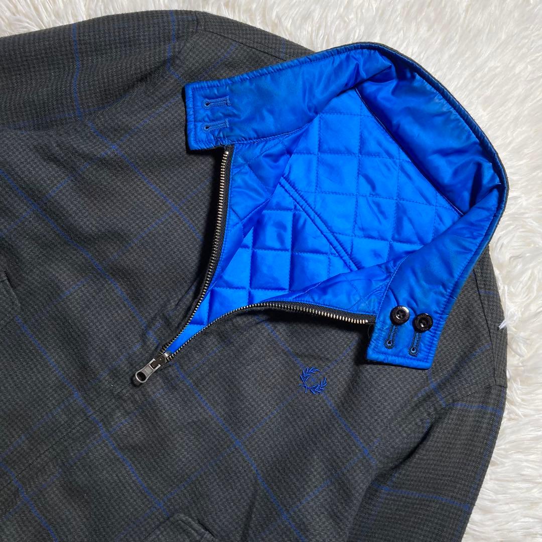 極美品 フレッドペリー リバーシブル ハリントンジャケット　キルティング 千鳥柄