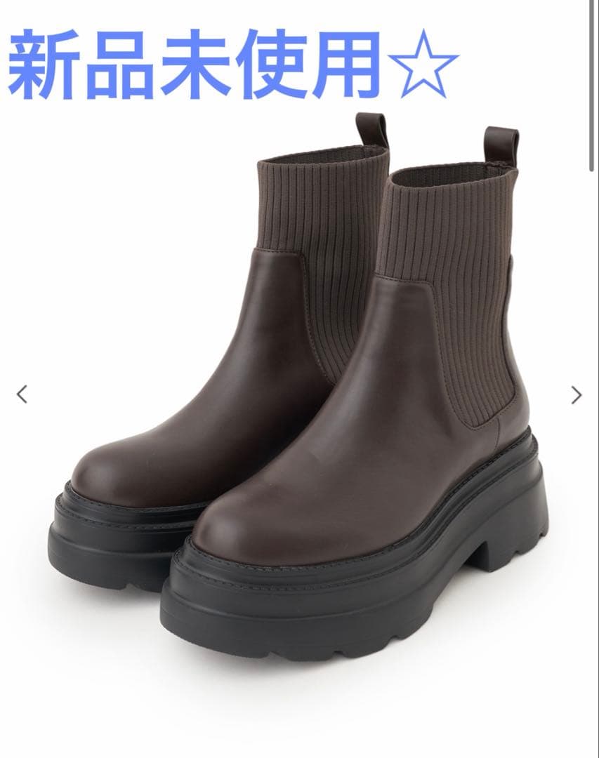 新品未使用☆サイドゴアブーツ 厚底 Mサイズ
