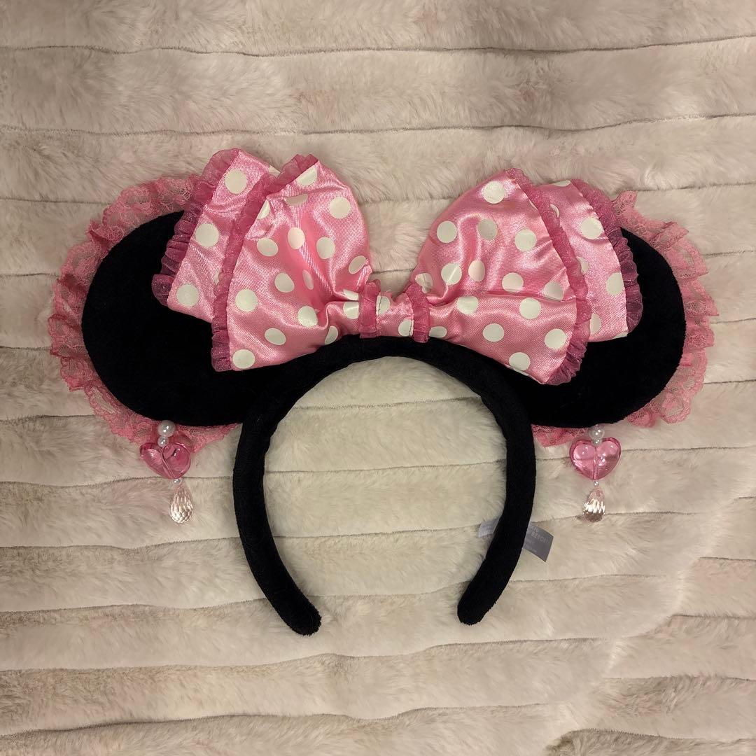 ミニー耳カチューシャ ピンク水玉