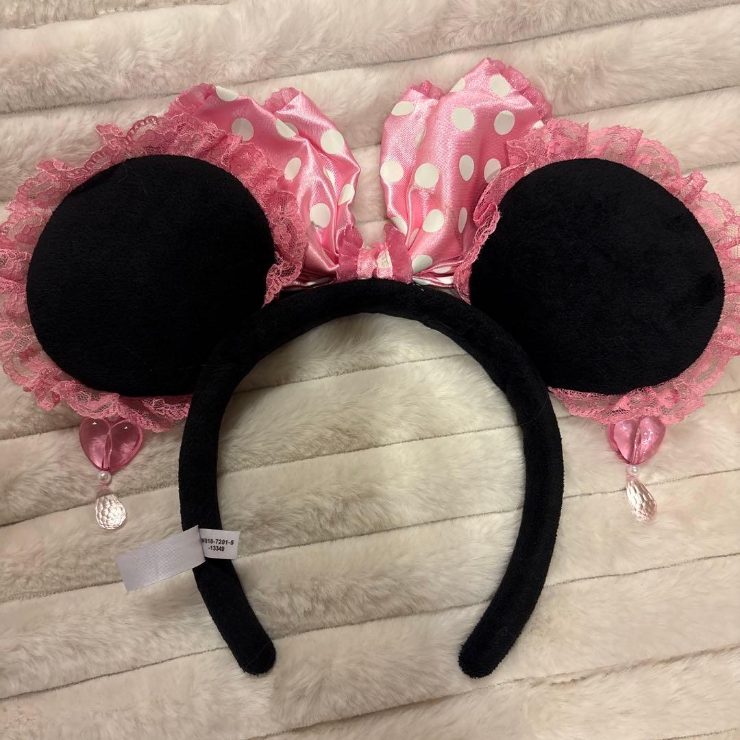 ミニー耳カチューシャ ピンク水玉