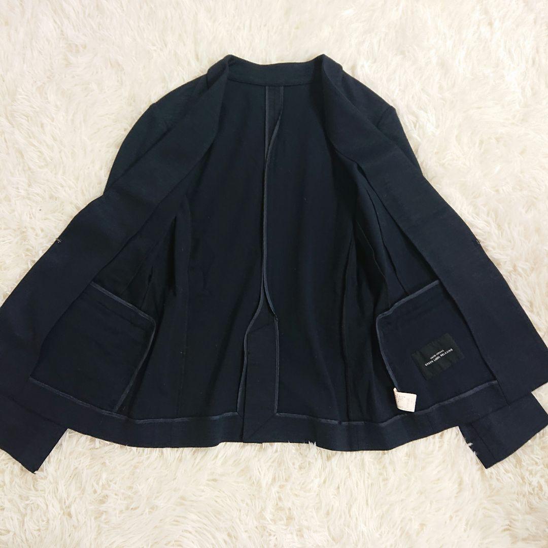 グリーンレーベルリラクシング　パンツスーツ　L　ノーカラー 近年モデル 3点 麻