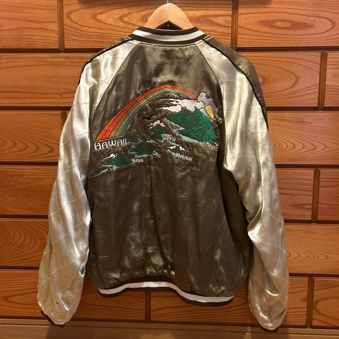 BGCO HAWAII ハワイ　オリーブグリーン スカジャン 刺繍　サイズL