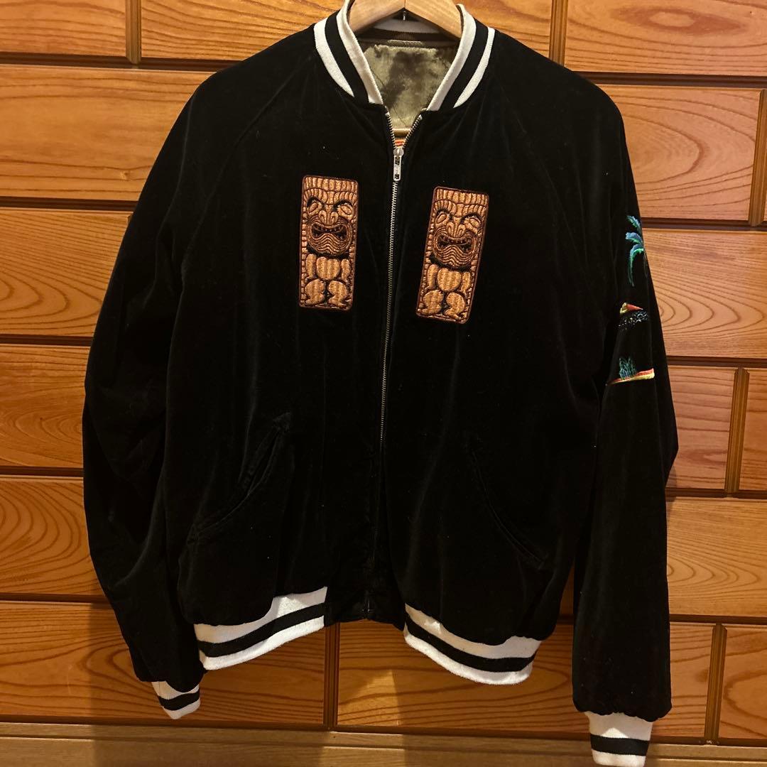 BGCO HAWAII ハワイ　オリーブグリーン スカジャン 刺繍　サイズL