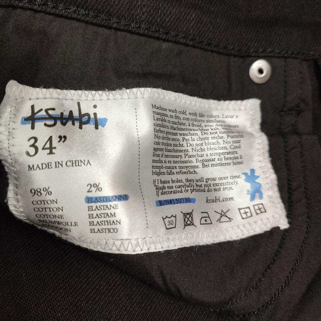 勝*山様 KSUBI size 34 スキニーデニムパンツ ブラック ストレッチ