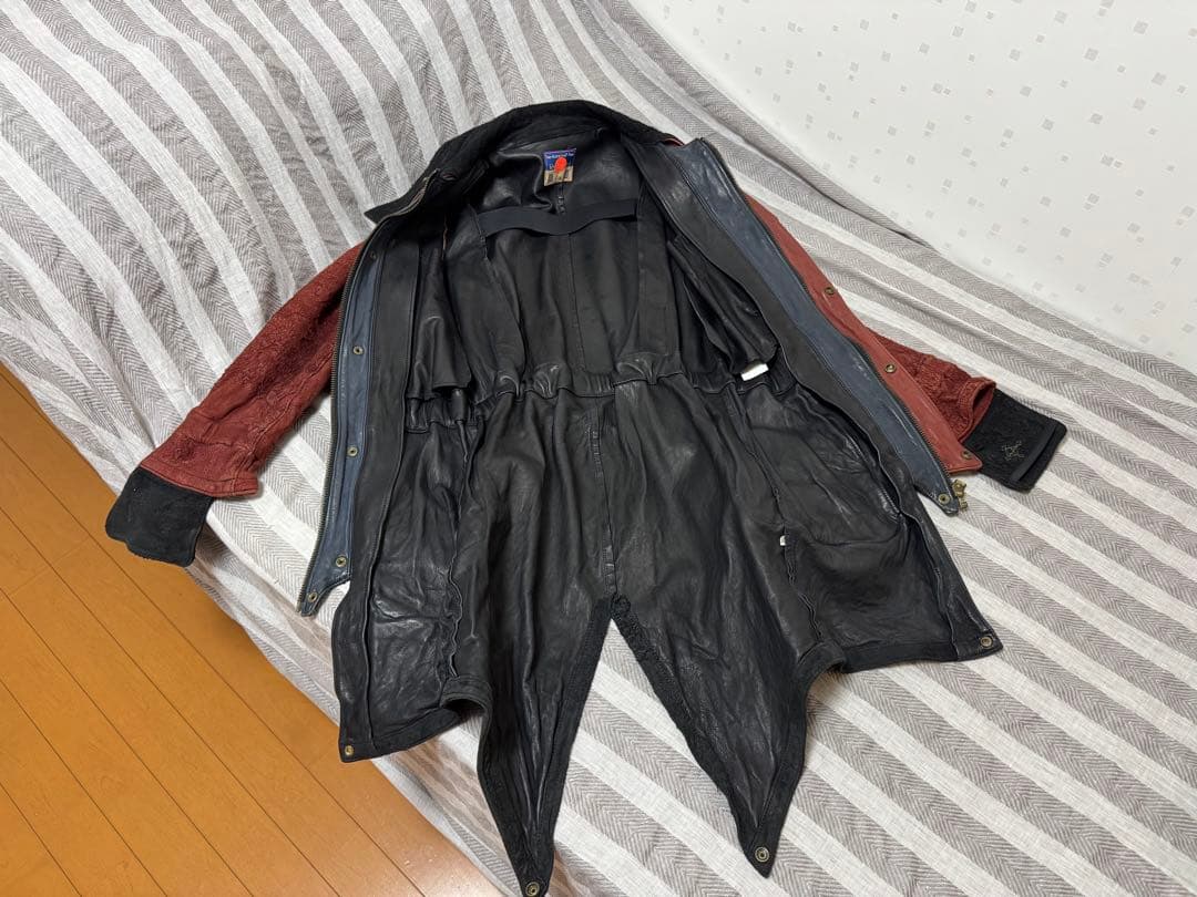 激渋 blackmeans デッドストック ロングレザージャケット サイズ3