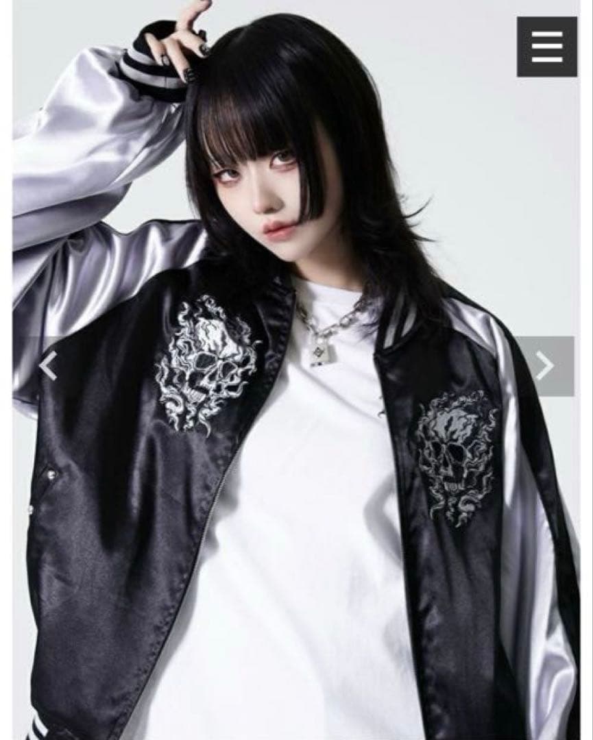 新品　タグ付き REFLEM【レフレム】スカル刺繍闇艶スカジャン