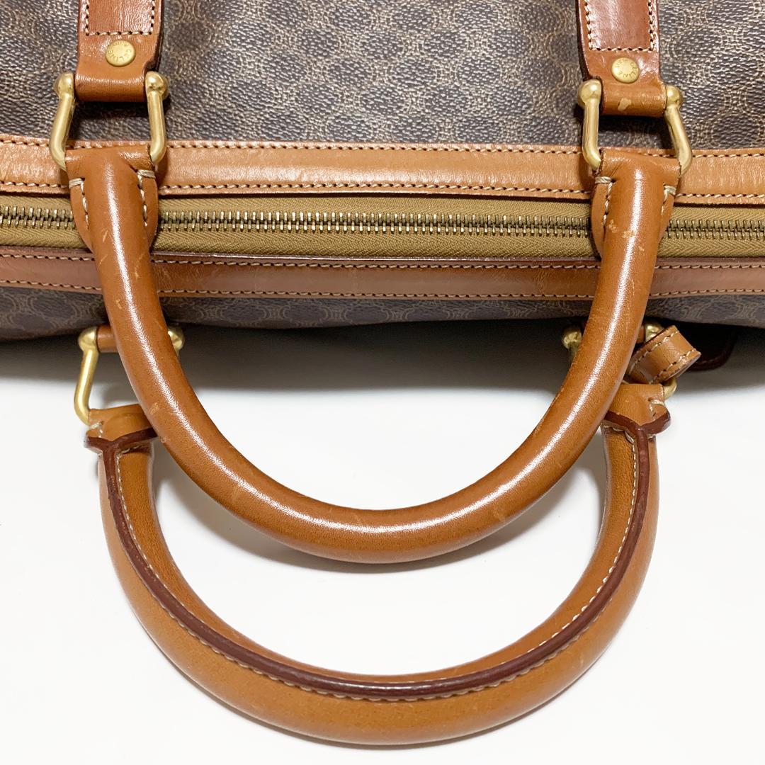 CELINE ボストンバッグ マカダム柄 PVC レザー ゴールド金具