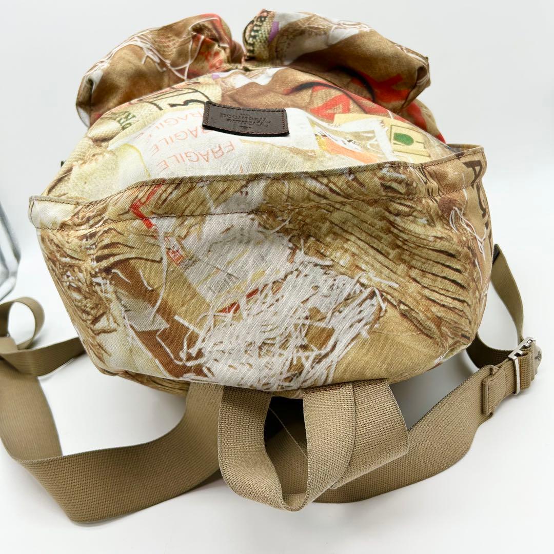 ヴィヴィアンウエストウッド オーブ キャンバス 総柄 レザー リュック