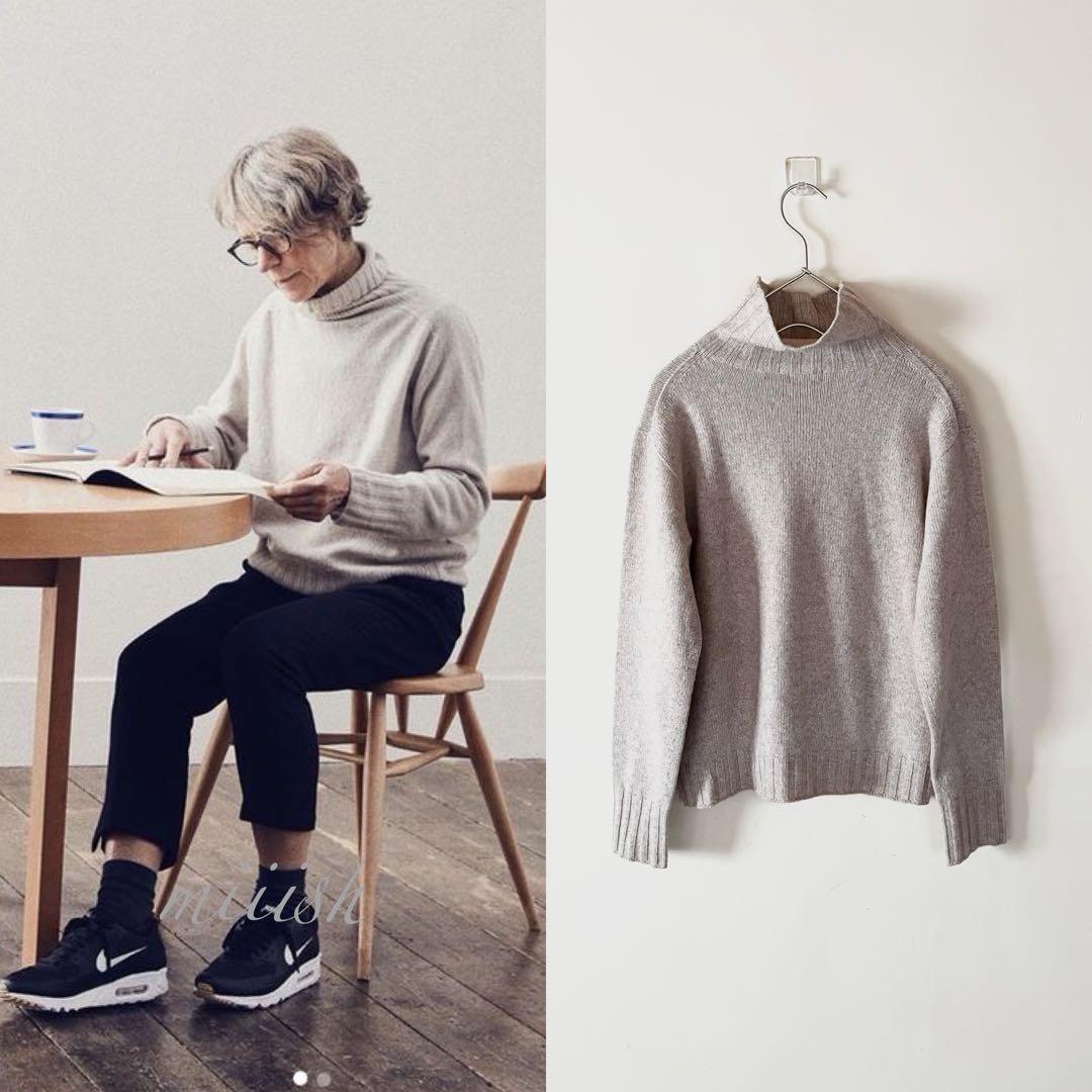 マーガレットハウエル 定番ウールカシミヤ タートルネックニット エクリュ 美品