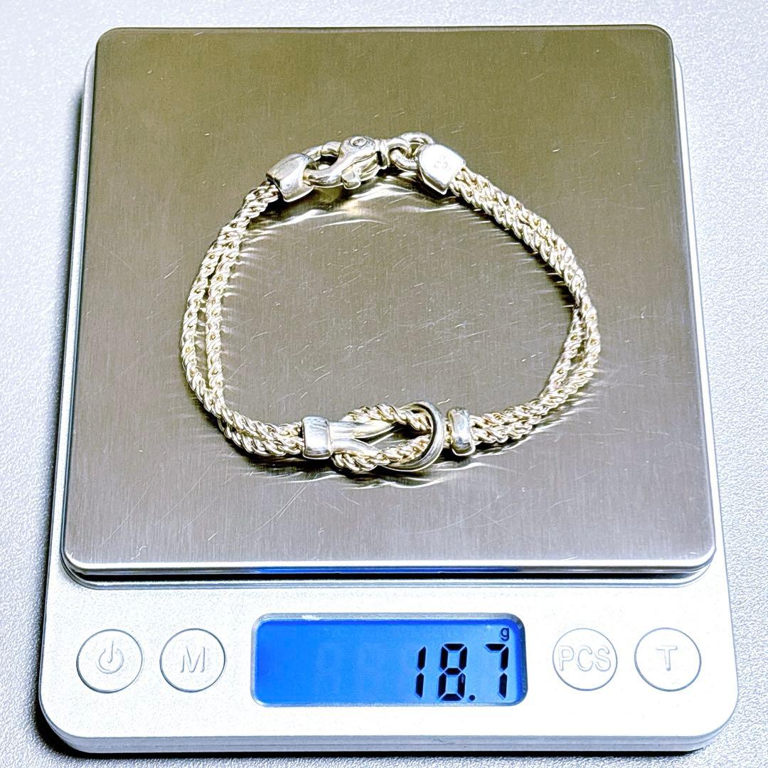 【美品】19cm ティファニー ダブルロープ ブレスレット シルバー925